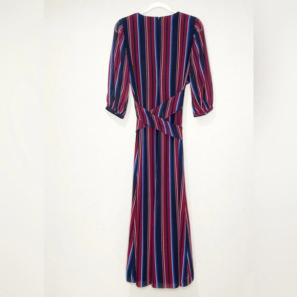 Madewell Wrap-Around Maxi Dress Stockdale Stripe‎ Boho Long Flowy Dress - Picture 8 of 11